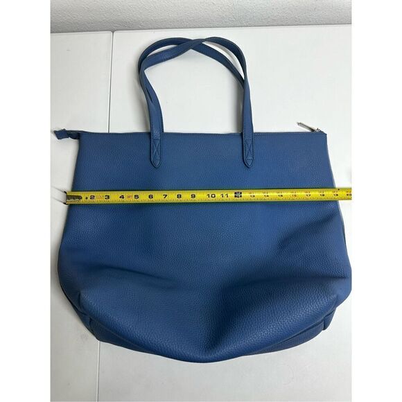 RODAN + FIELDS Blue Leather Purse/Travel Tote Shopper WITH Make-up Bag Pouch - Picture 9 of 16